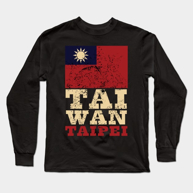 Flag of Taiwan Republic of China Long Sleeve T-Shirt by KewaleeTee